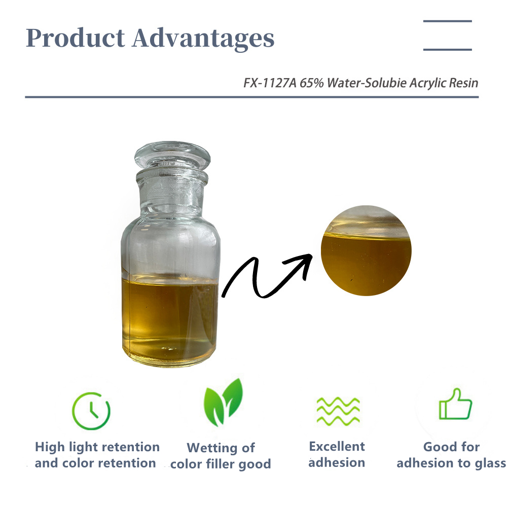 Fx1127A 65 WaterSoluble Acrylic Resin for Industrial Paint of Glass